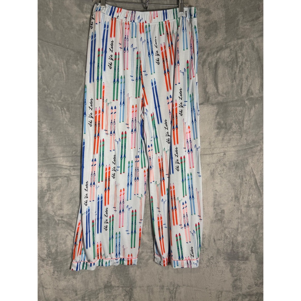Anthropologie Emily Taylor Ski Ya Later Pajama Pants White Modal Large - Picture 2 of 10